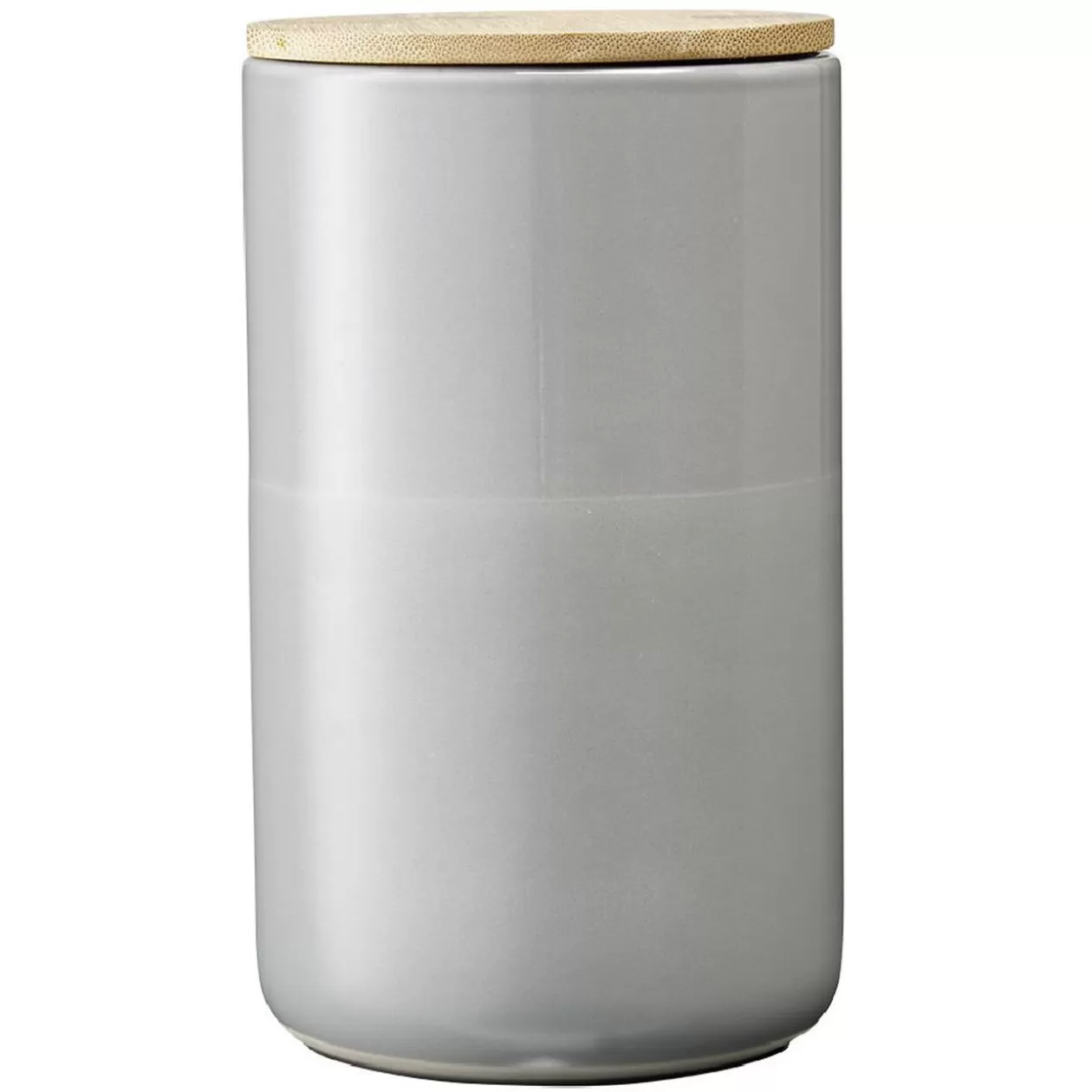 Gifi Pot en céramique gris avec couvercle en bois H16,5 cm< Conservation Alimentaire