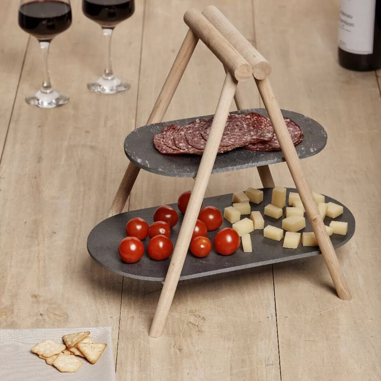 Gifi Présentoir de service 2 étages< Vaisselle Et Accessoires De Table