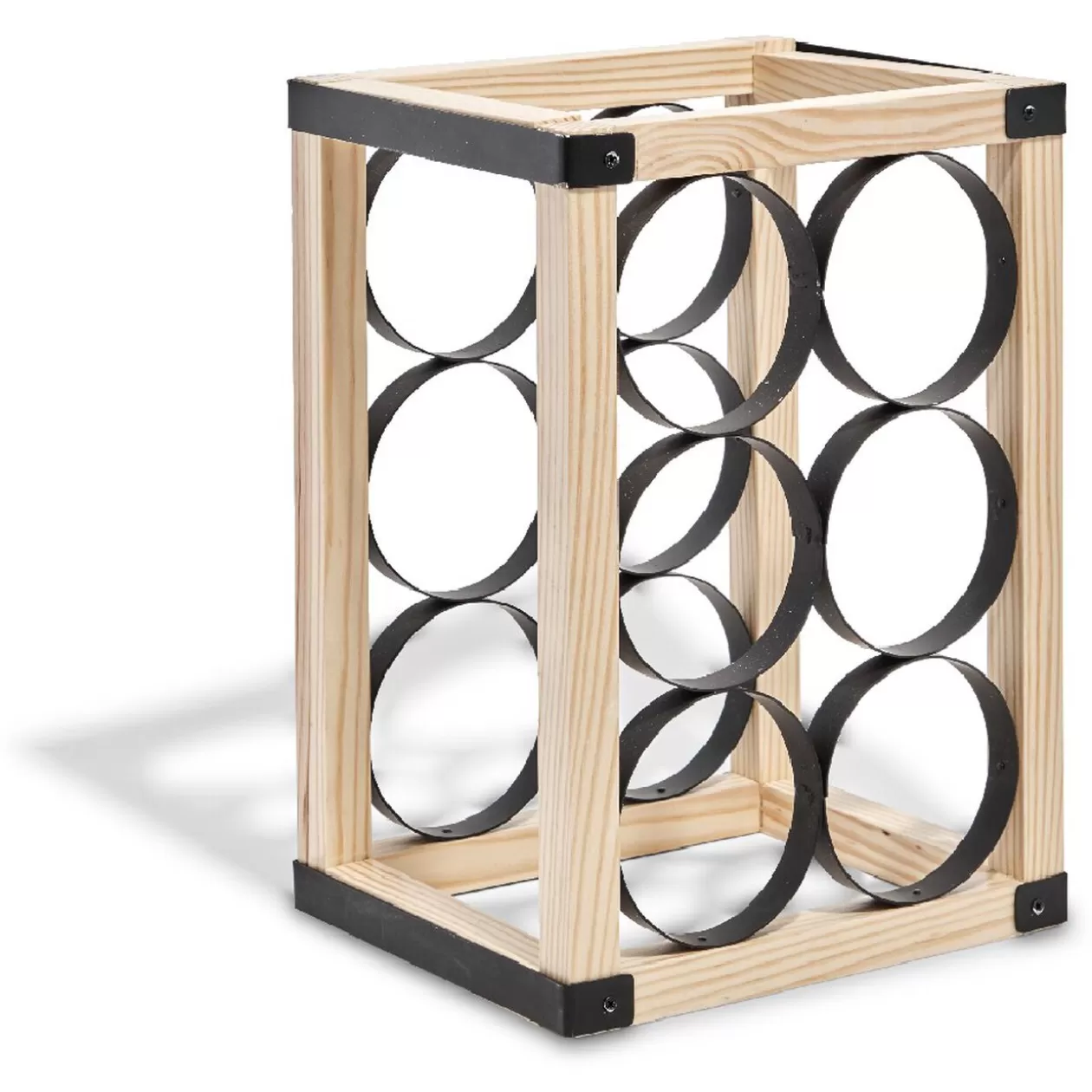 Gifi Range bouteilles x6 noir et bois< Rangement De Cuisine