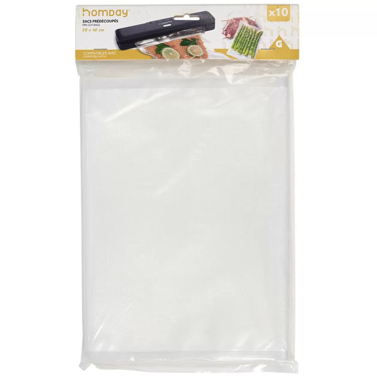 Gifi Sac de conservation alimentaire pré-découpé 28x40cm 10 sacs - Taille L< Conservation Alimentaire