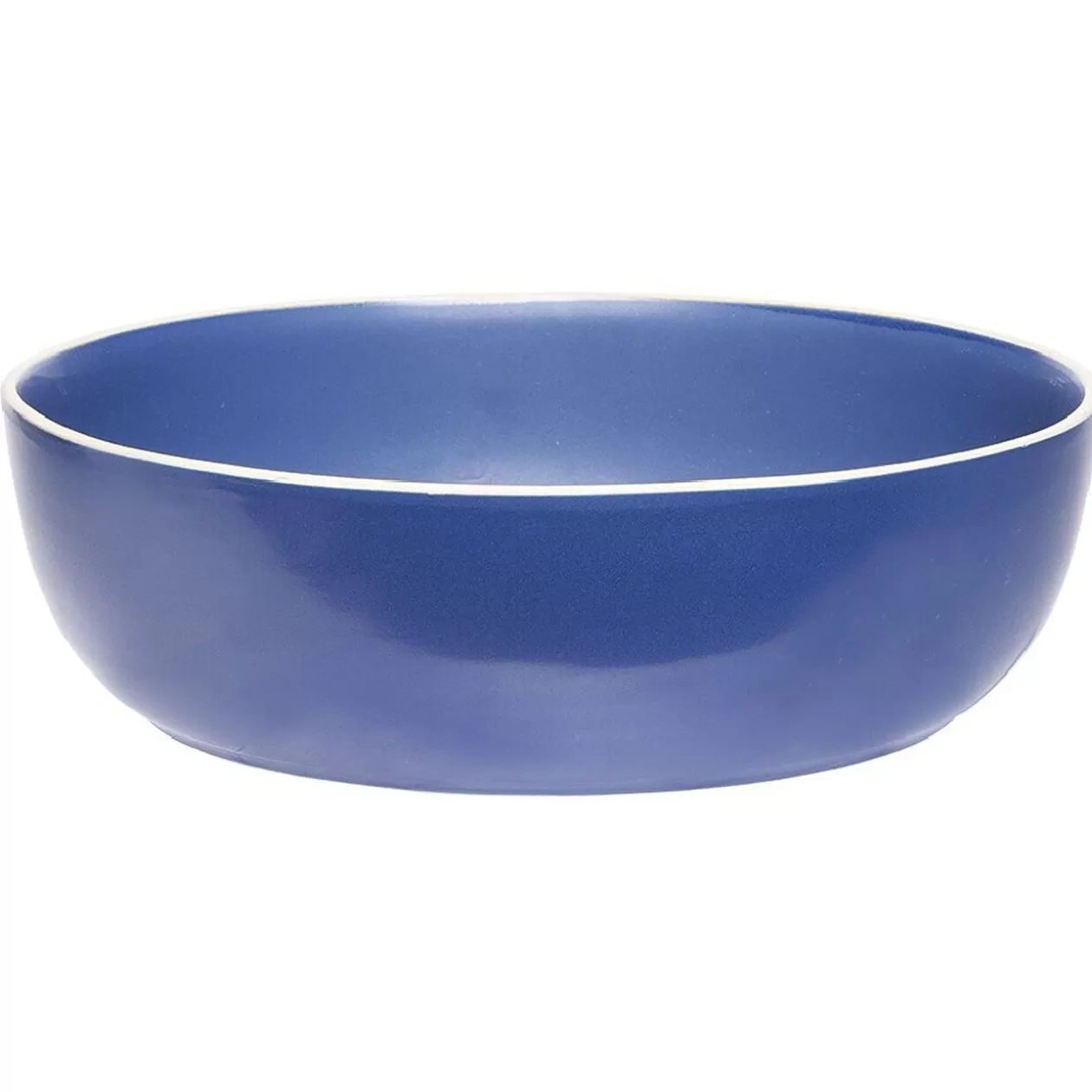 Saladier en faïence bleu avec liseré blanc>Gifi New