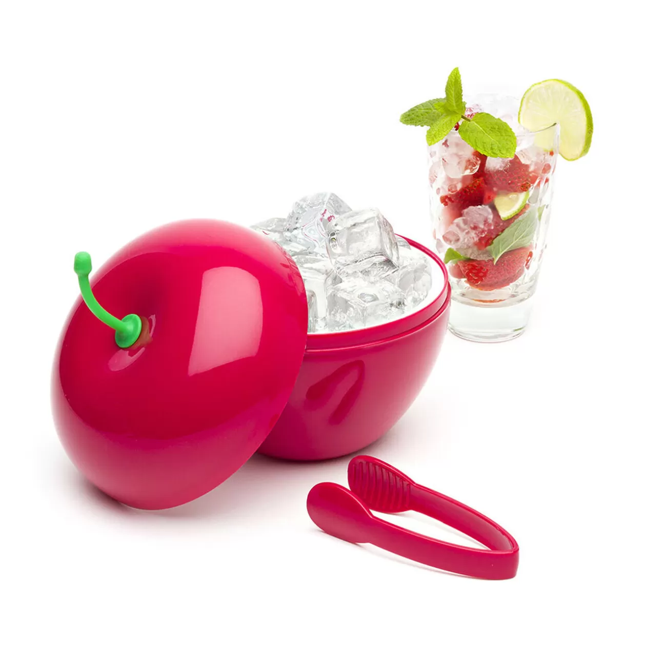 Gifi Seau à glacons forme cerise rouge avec pince< Vaisselle Et Accessoires De Table