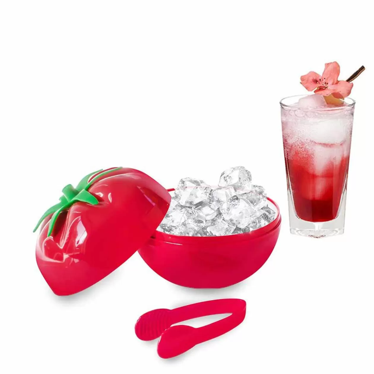 Gifi Seau à glacons forme tomate rouge avec pince< Vaisselle Et Accessoires De Table