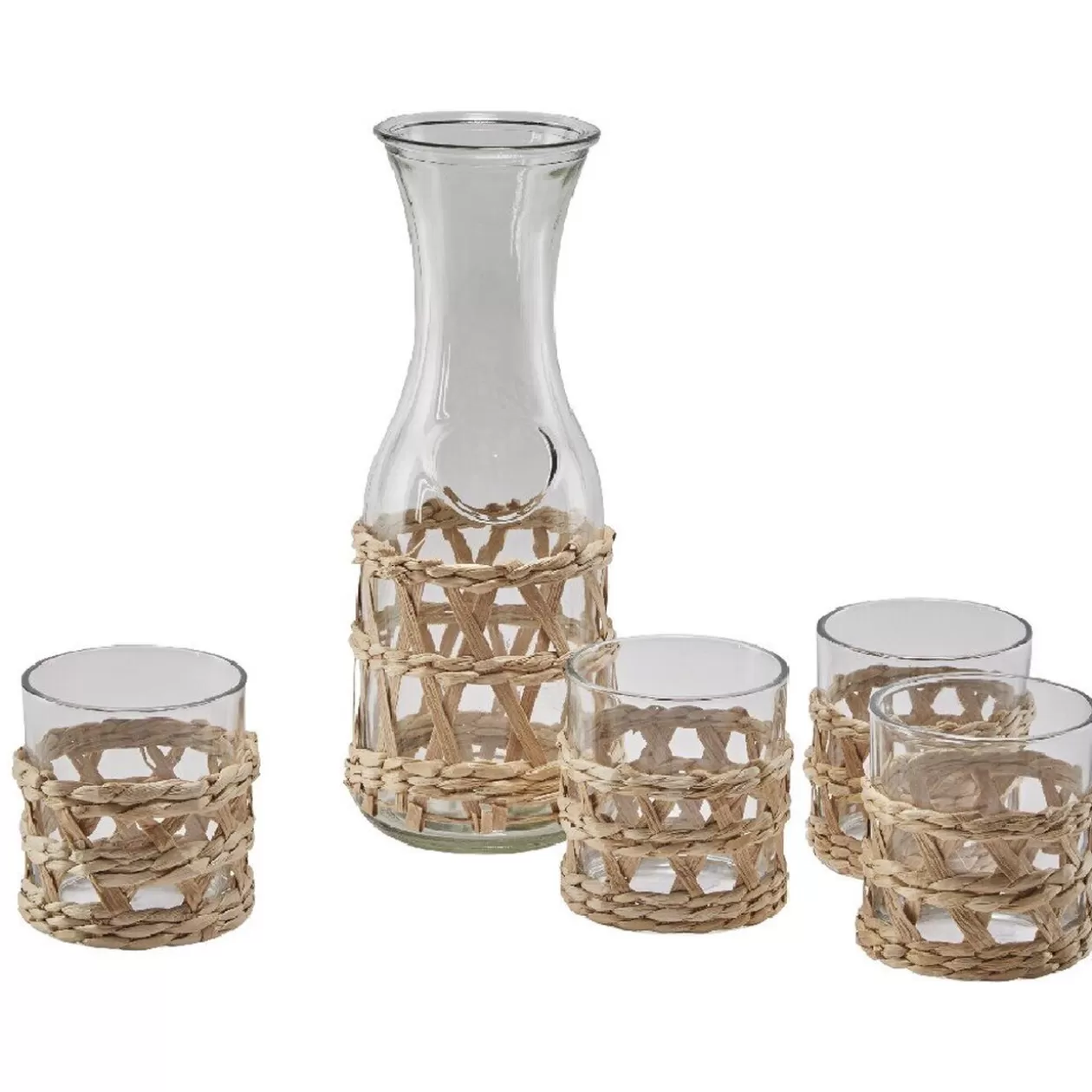 Gifi Service à boisson verre osier tressé naturel< Vaisselle Et Accessoires De Table