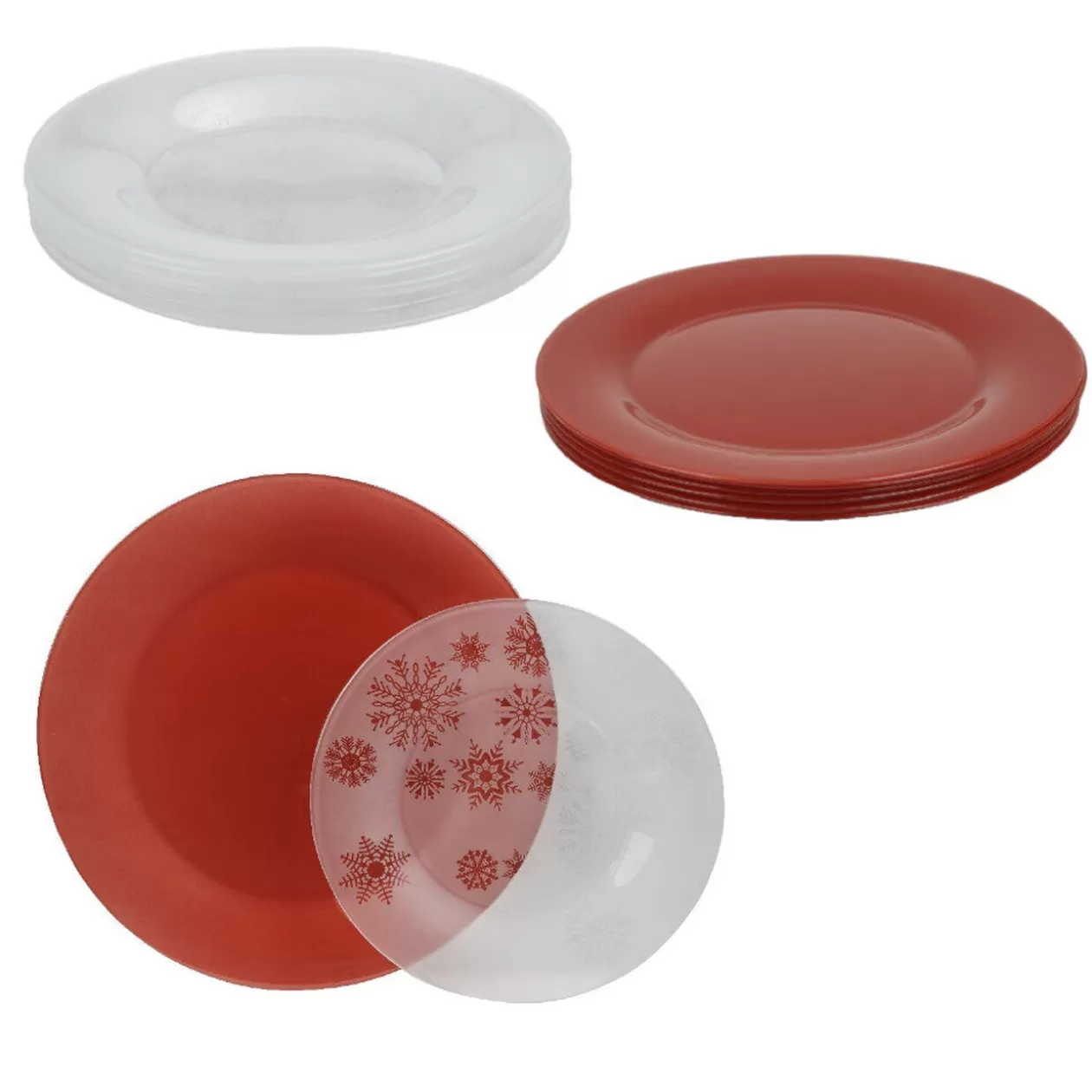 Service à vaisselle en verre 12 assiettes collection Noël tradition>Gifi Store