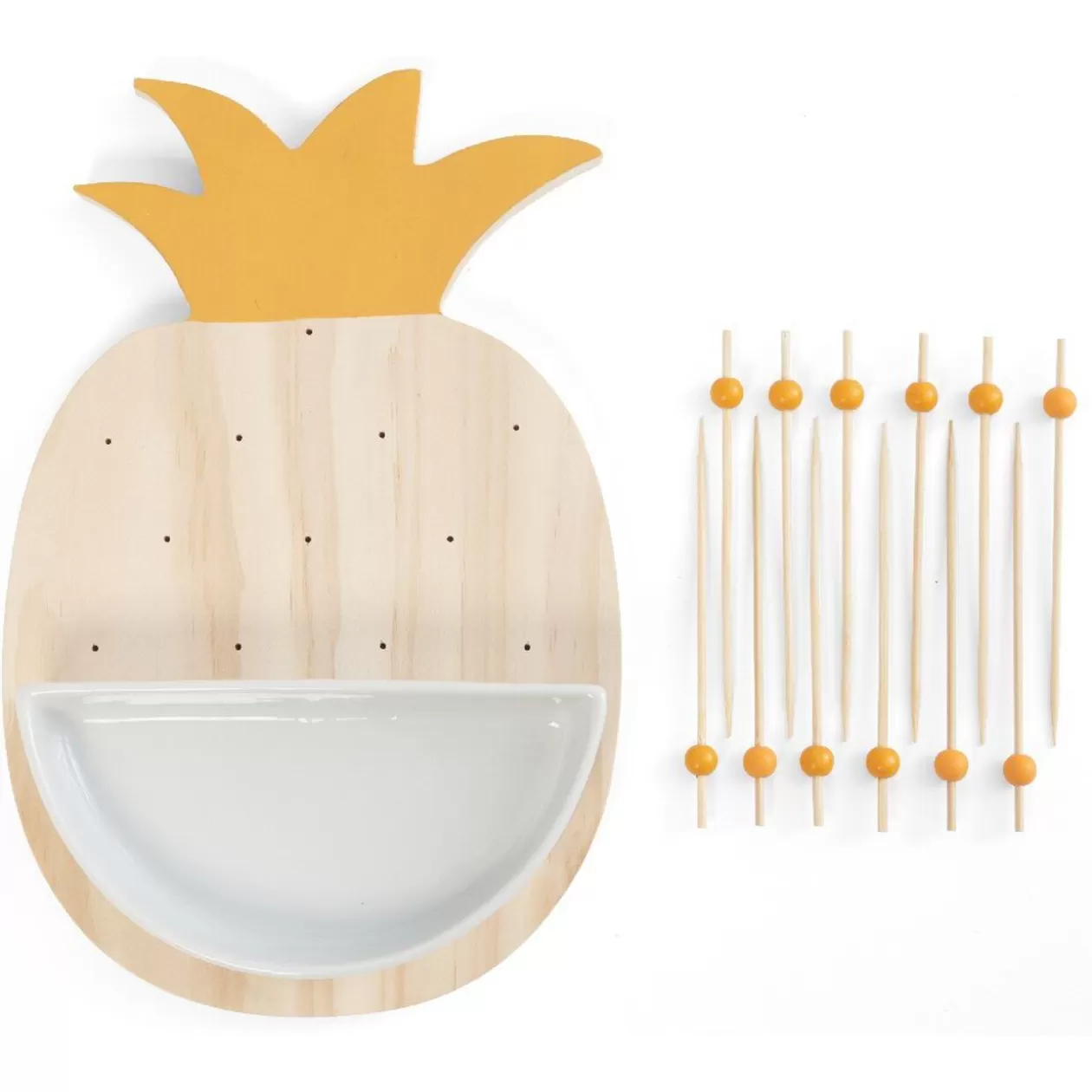 Gifi Set apéritif en forme d ananas 12 pics et coupelle< Vaisselle Et Accessoires De Table
