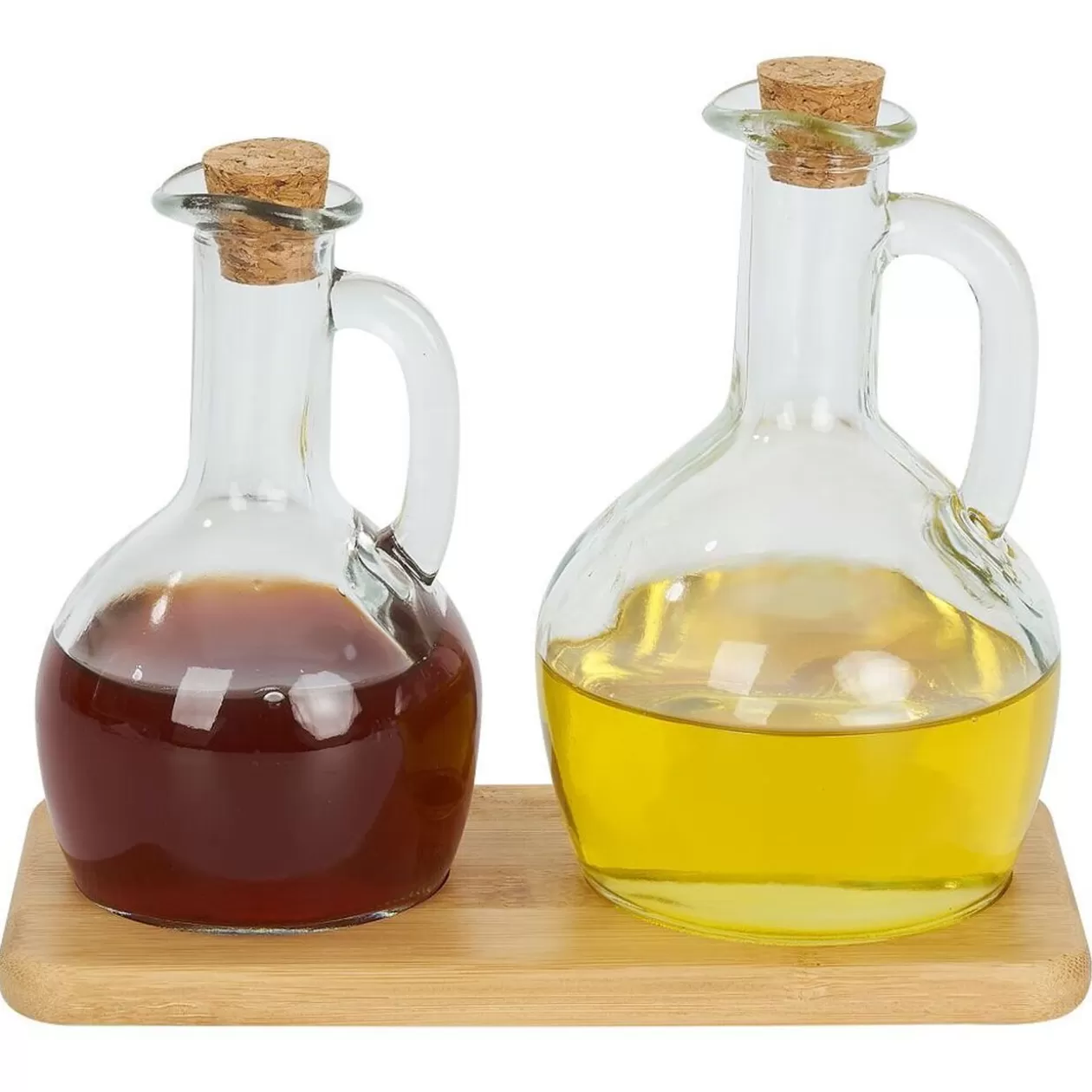 Gifi Set huilier et vinaigrier en verre et bouchon bambou< Vaisselle Et Accessoires De Table