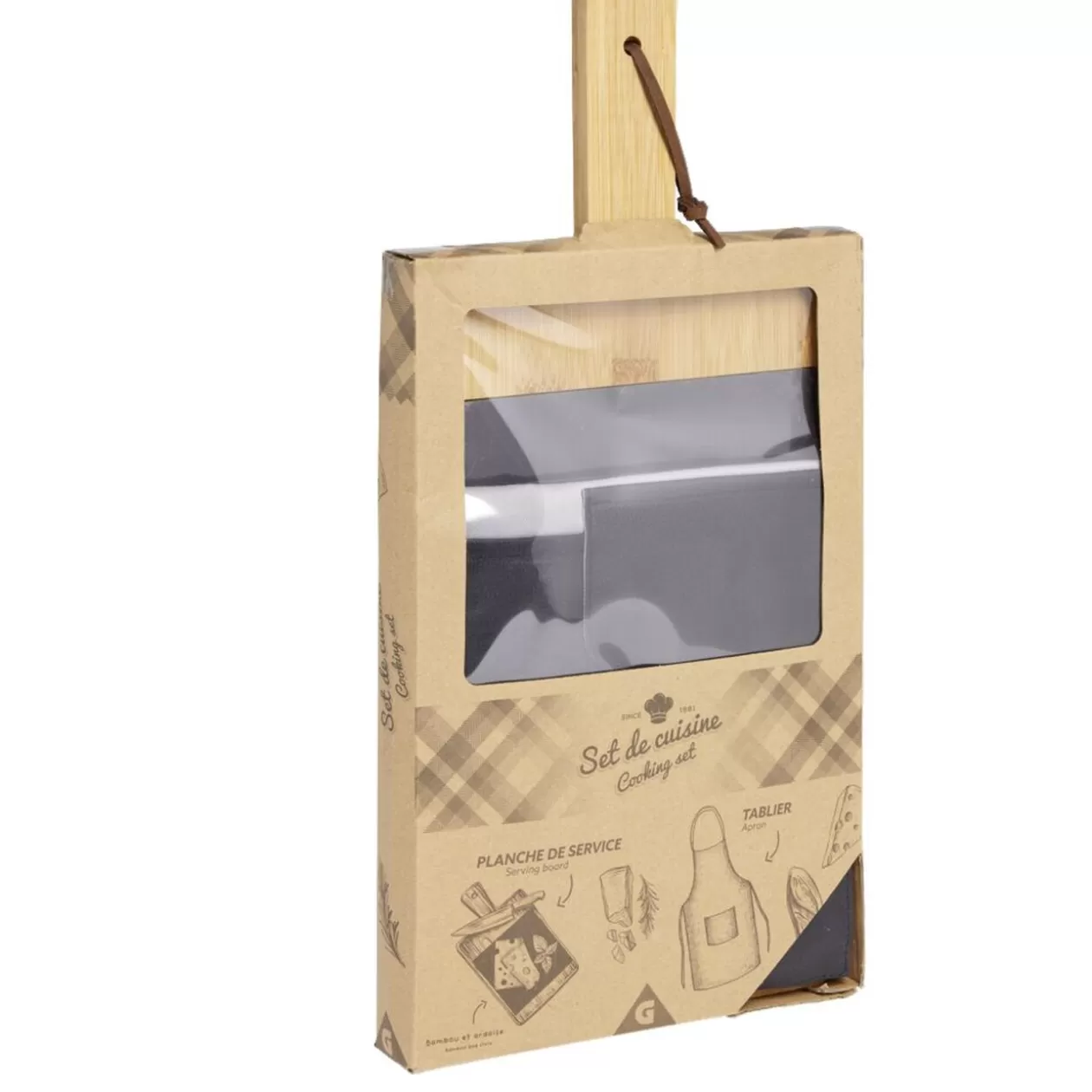 Gifi Set planche à découper + ardoise + tablier< Préparation Culinaire