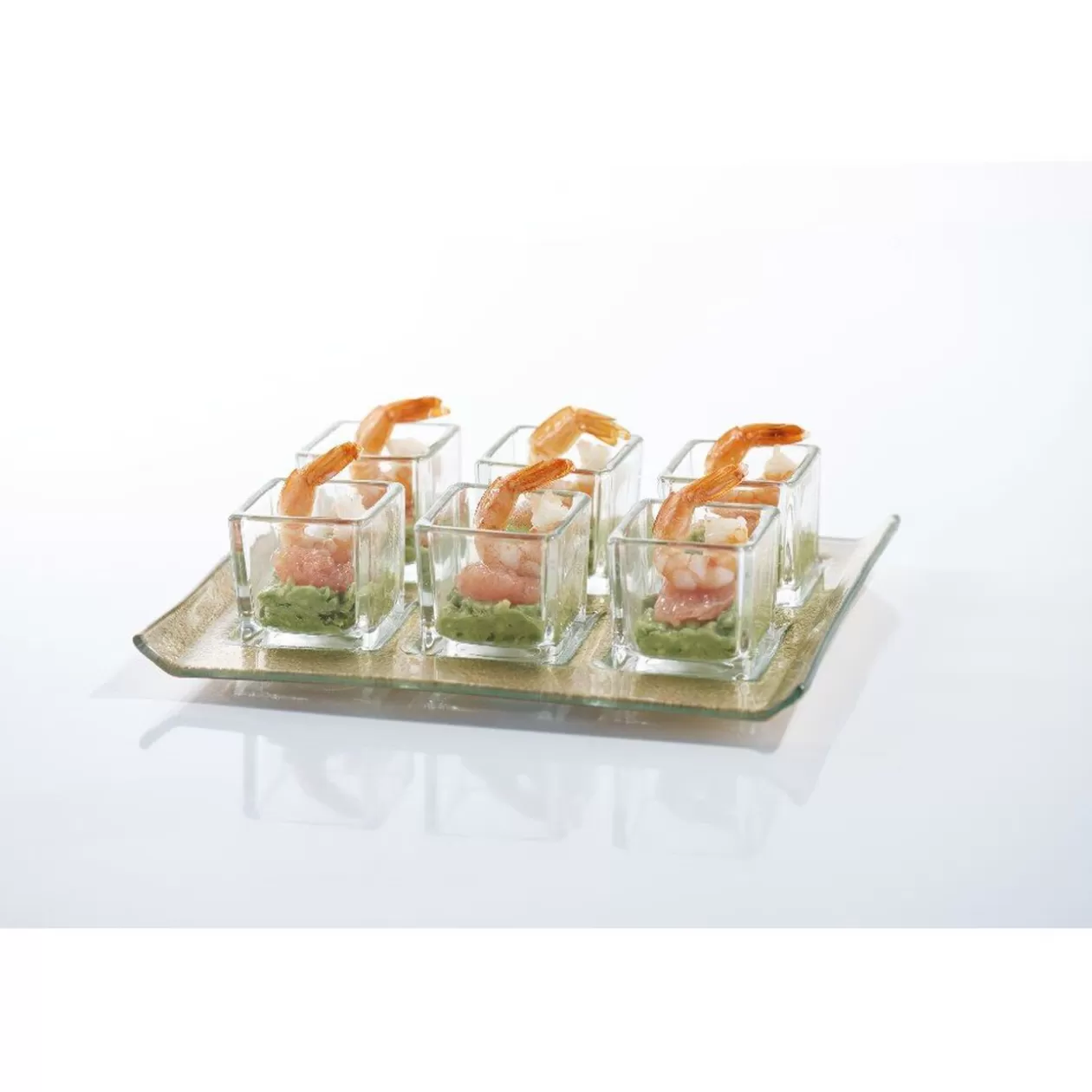 Gifi Set verrines transparentes et plateau doré< Vaisselle Et Accessoires De Table