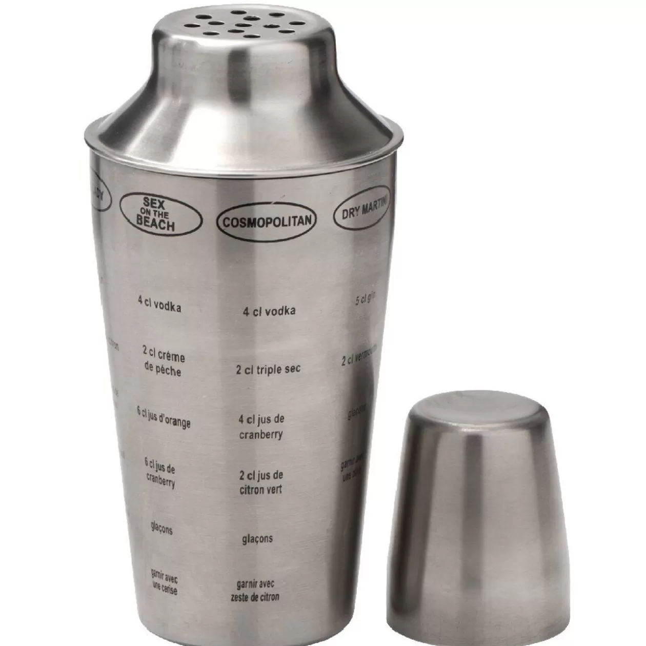 Gifi Shaker cocktail recettes acier gris< Vaisselle Et Accessoires De Table