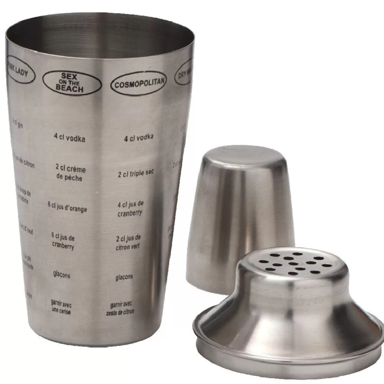 Gifi Shaker cocktail recettes acier gris< Vaisselle Et Accessoires De Table