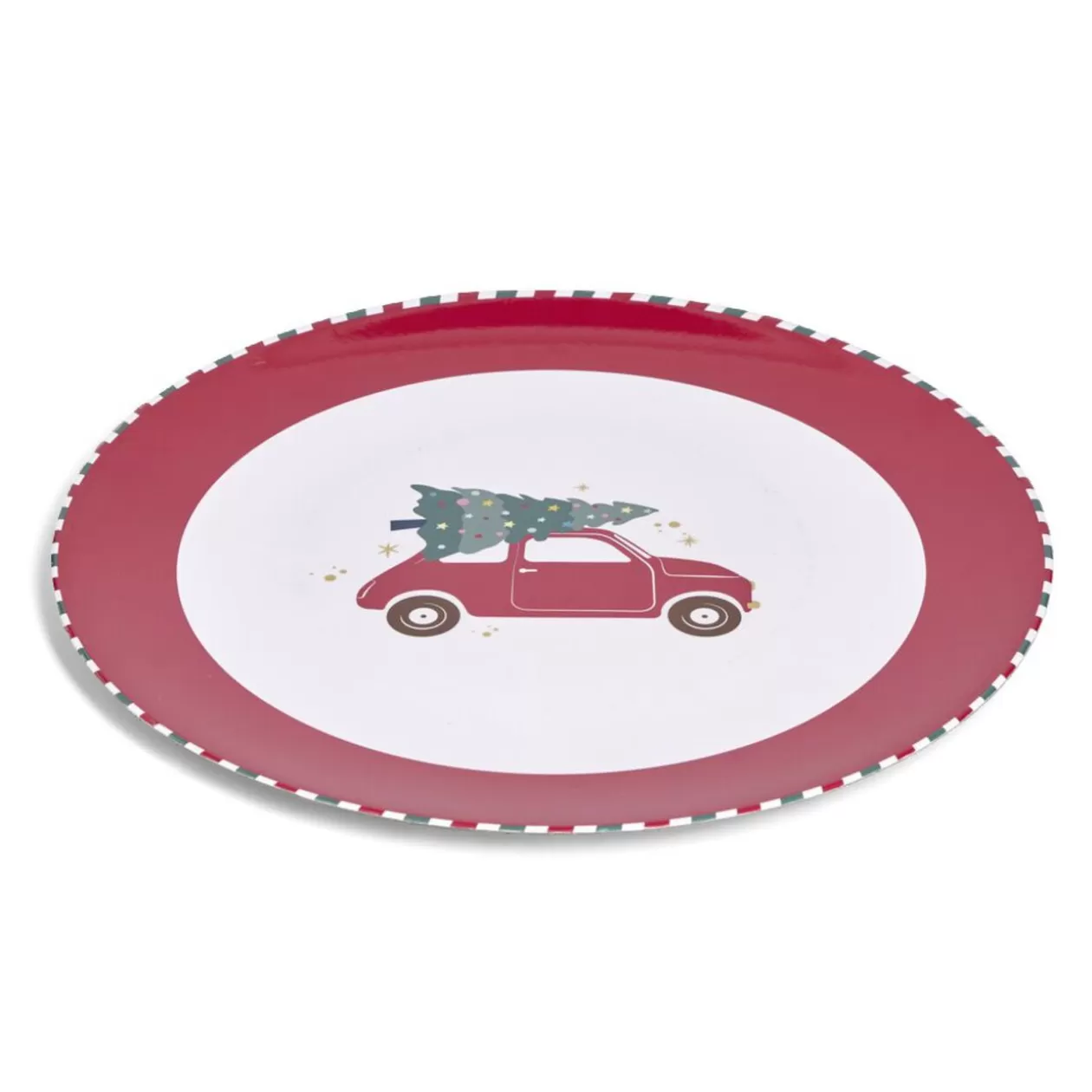 Gifi Sous assiette rond Noël rouge motif voiture Ø33cm< Vaisselle Et Accessoires De Table
