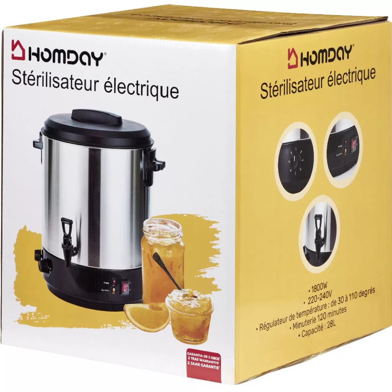 Gifi Stérilisateur électrique 22L 1800W< Petit Électroménager