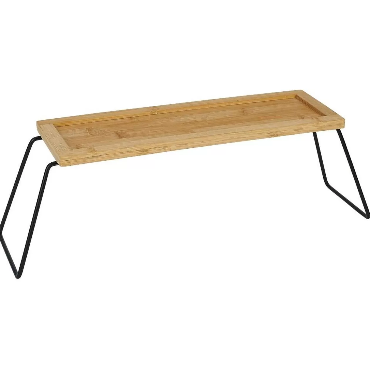Gifi Étagère de rangement en bambou et pieds en métal noir 36x12xH15cm< Rangement De Cuisine