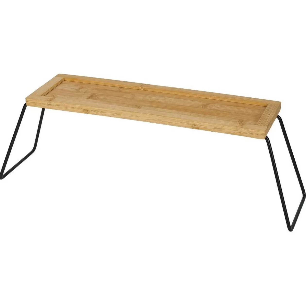 Gifi Étagère de rangement en bambou et pieds en métal noir 36x12xH15cm< Rangement De Cuisine