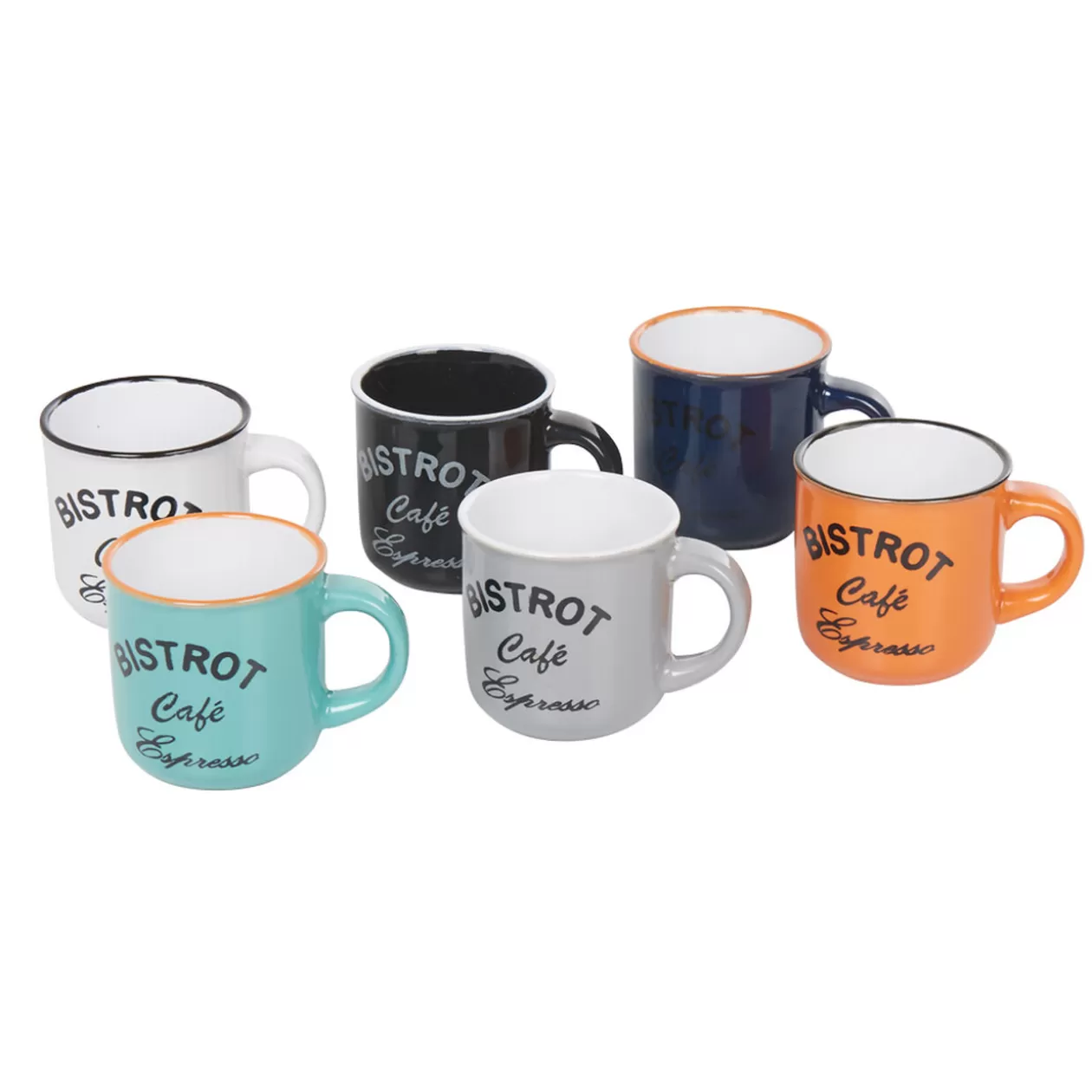 Gifi Tasse à café expresso multicolore Bistrot x6< Vaisselle Et Accessoires De Table