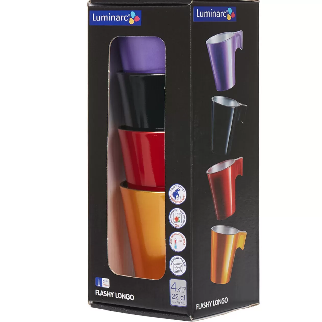 Gifi Tasse à café métallisé Luminarc multicolore x4< Vaisselle Et Accessoires De Table