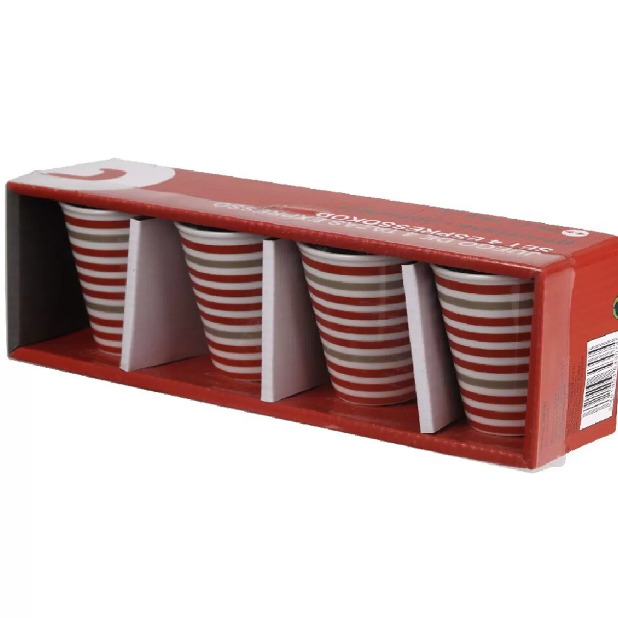 Gifi Tasse à expresso blanche à rayures x4< Vaisselle Et Accessoires De Table