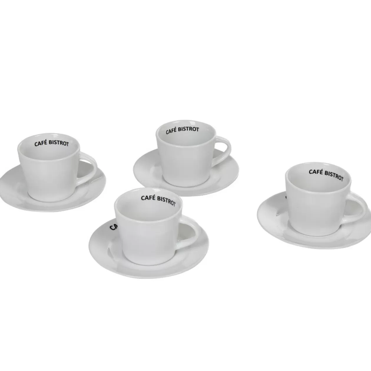 Gifi Tasse expresso et sous tasse café bistrot blanc x 4< Vaisselle Et Accessoires De Table
