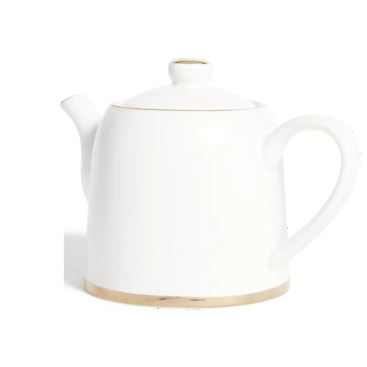 Gifi Théière 1L faïence blanc et doré Ø12xH15xm< Vaisselle Et Accessoires De Table