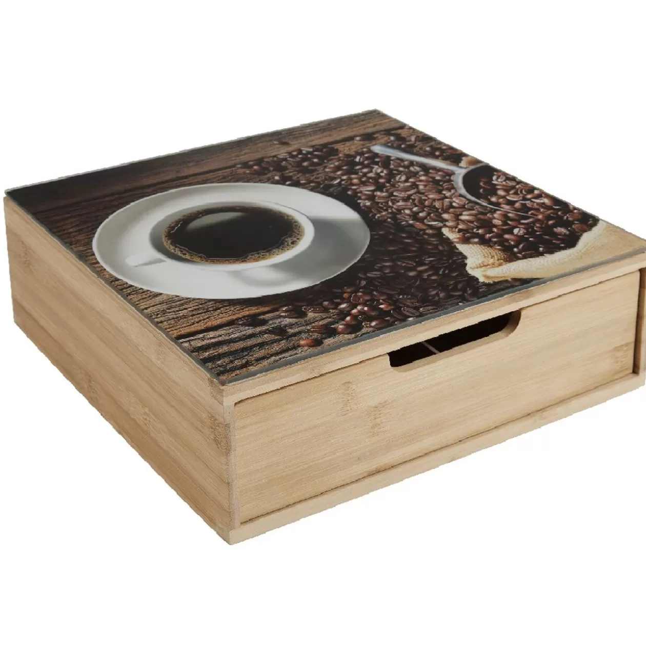Gifi Tiroir à dosettes bambou design graine de café< Rangement De Cuisine