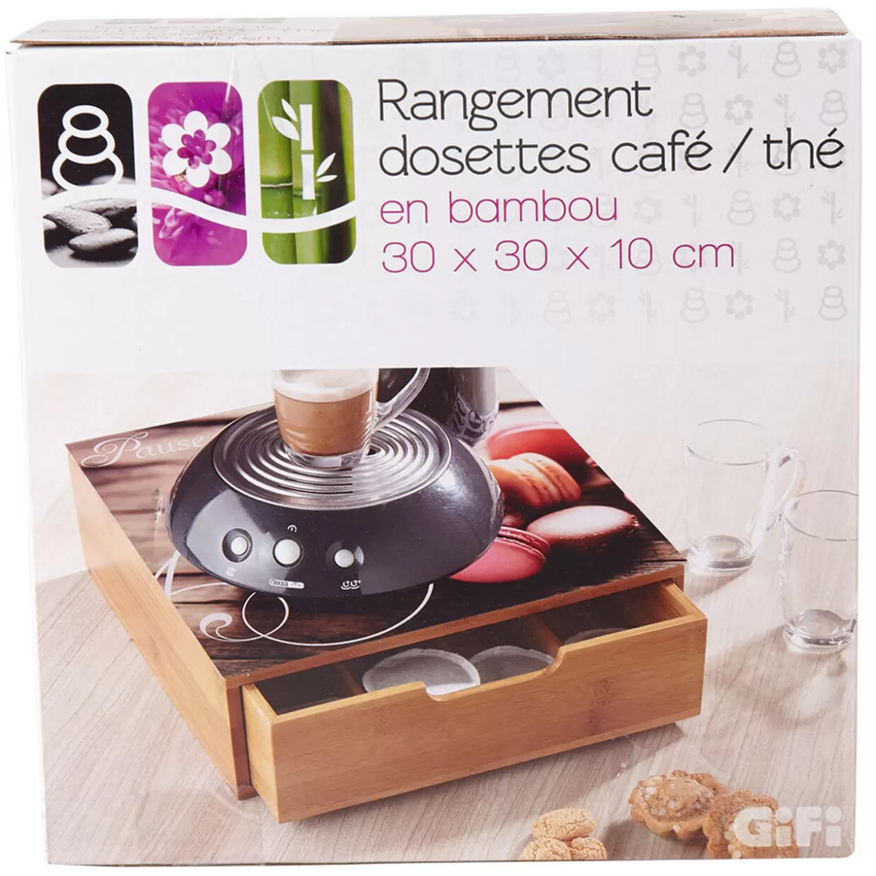 Gifi Tiroir à dosettes motifs macarons< Rangement De Cuisine