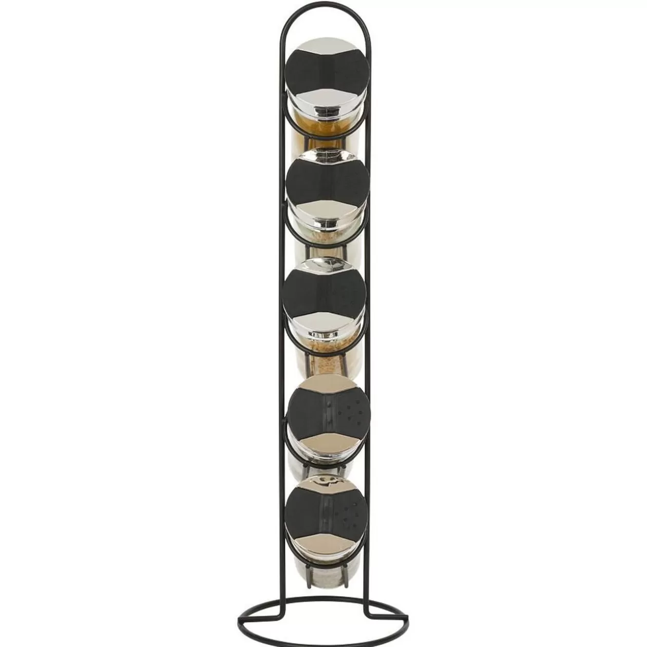 Gifi Tour à épices en métal avec 5 pots en verre Ø11xH39cm< Vaisselle Et Accessoires De Table