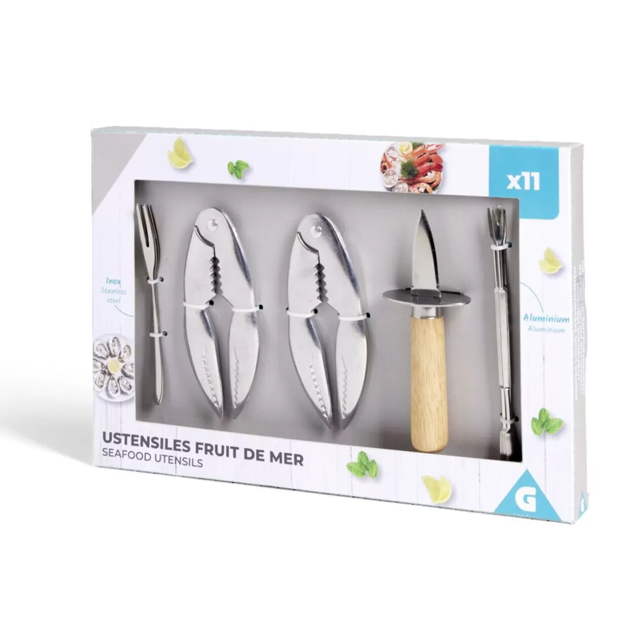 Gifi Ustensile pour fruit de mer 11 pièces< Préparation Culinaire