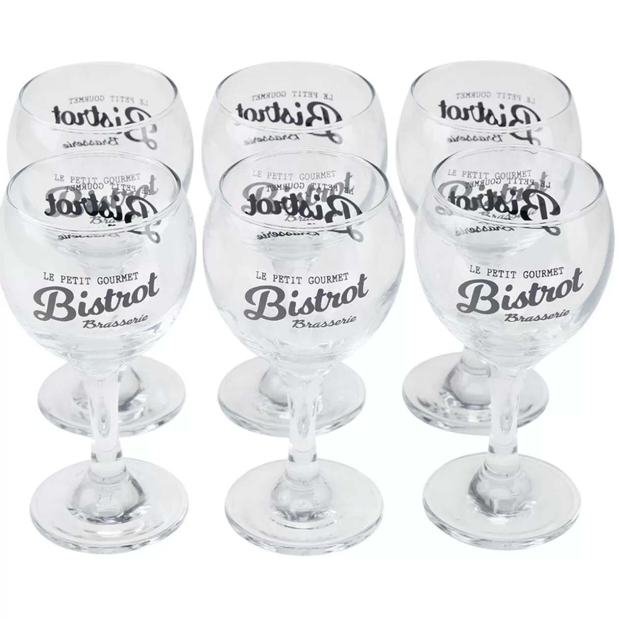 Gifi Verre à pied en verre transparent design Bistrot x6< Vaisselle Et Accessoires De Table