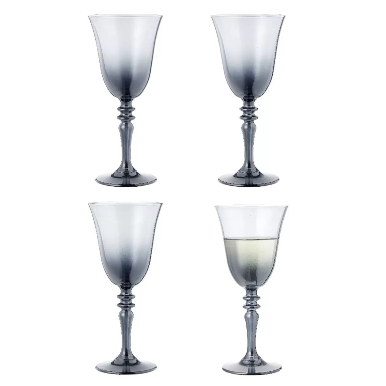 Verre à vin fumé noir 27cl x4>Gifi Clearance