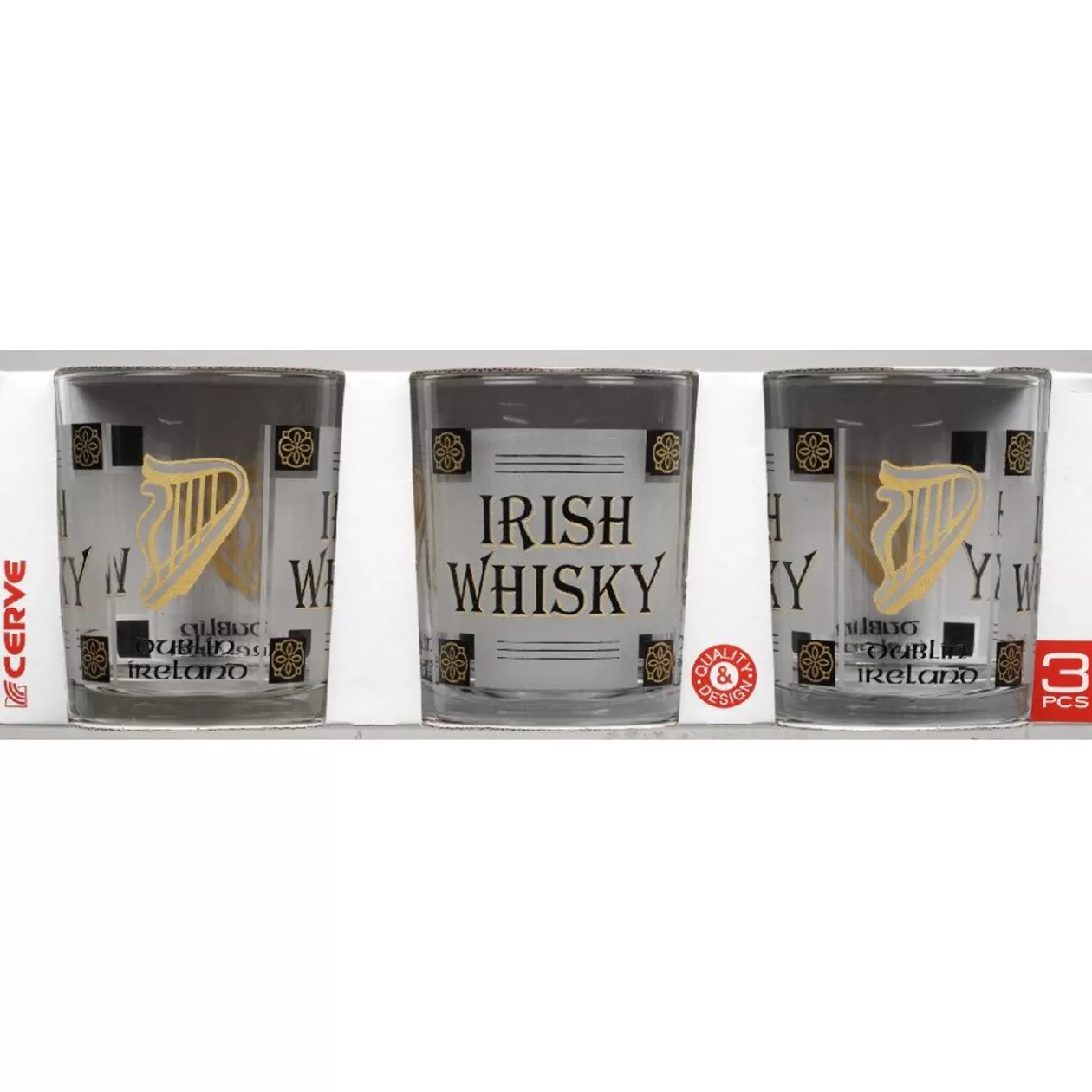 Gifi Verre à whisky "Irish Whisky" x3< Vaisselle Et Accessoires De Table
