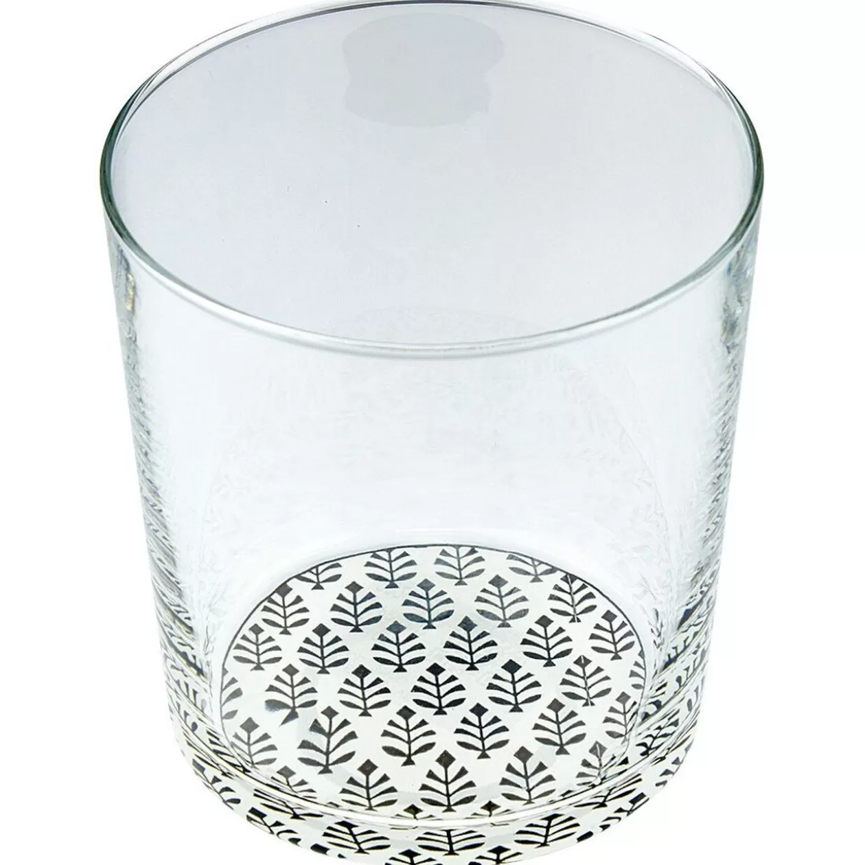 Gifi Verre décor fleuri X3< Vaisselle Et Accessoires De Table