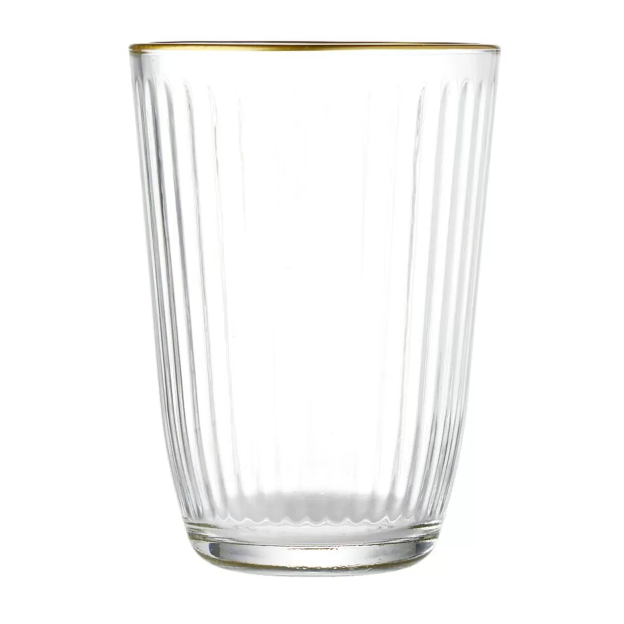 Gifi Verre haut strié bord doré 39,5cl Ø8,5cm H12cm< Vaisselle Et Accessoires De Table